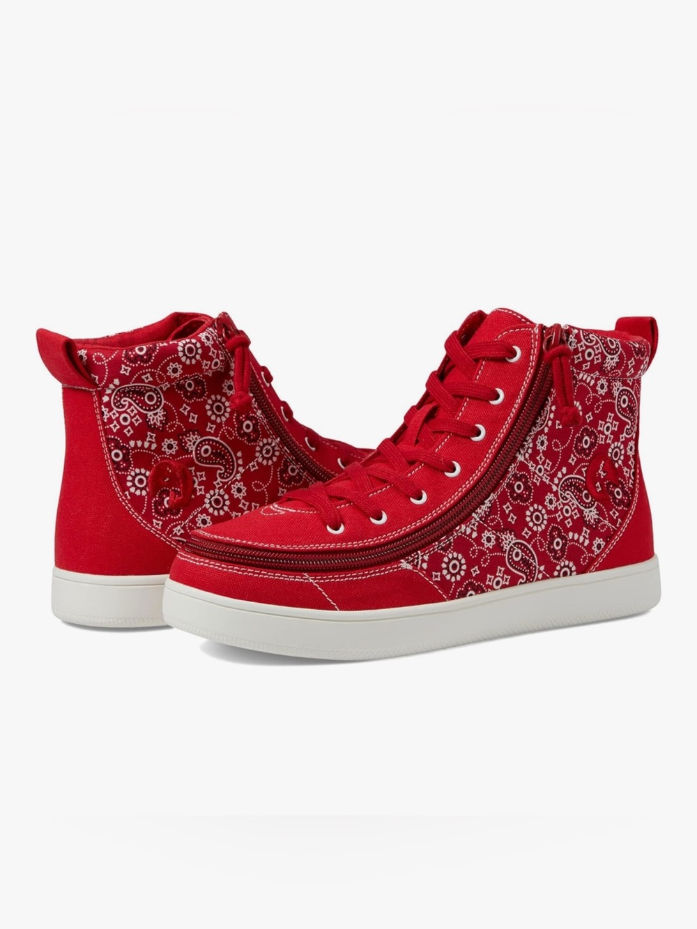 NWT BILLY Footwear Classic High Top Sneakers Red Paisley Women’s Size 11M